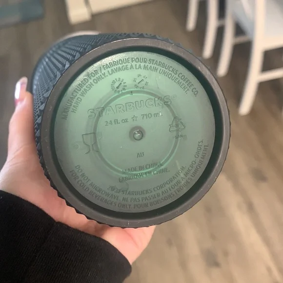 Black with green tint Starbucks cup - Picture 3 of 4